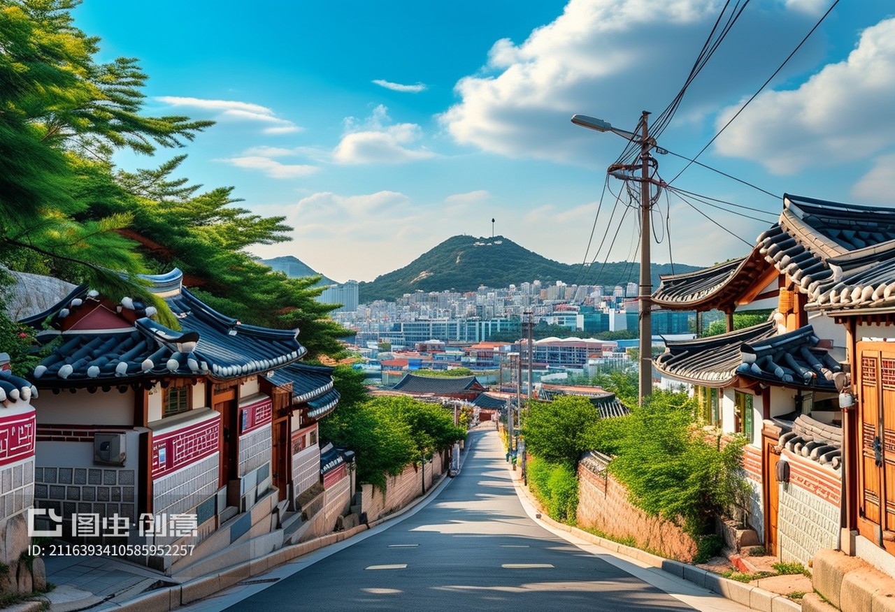 aigc夏季拍摄的韩国釜山市区街景