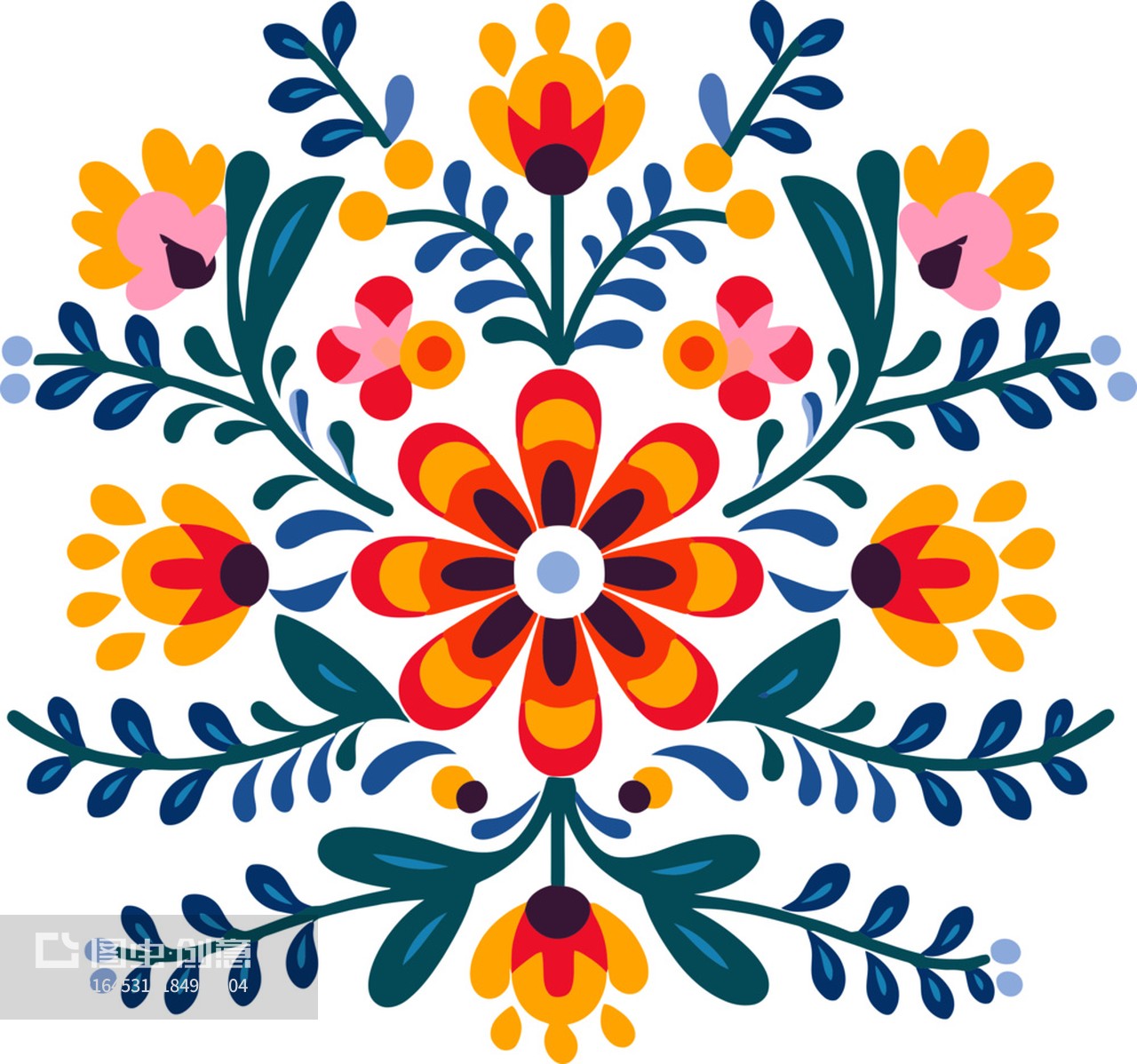 墨西哥刺绣花卉图案装饰品